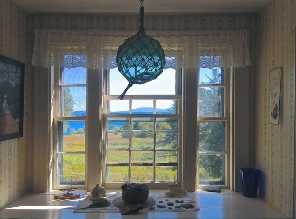 Looking out to ocean and the mountains of Acadia