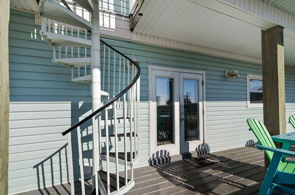 Spiral Stairs leading to top Deck