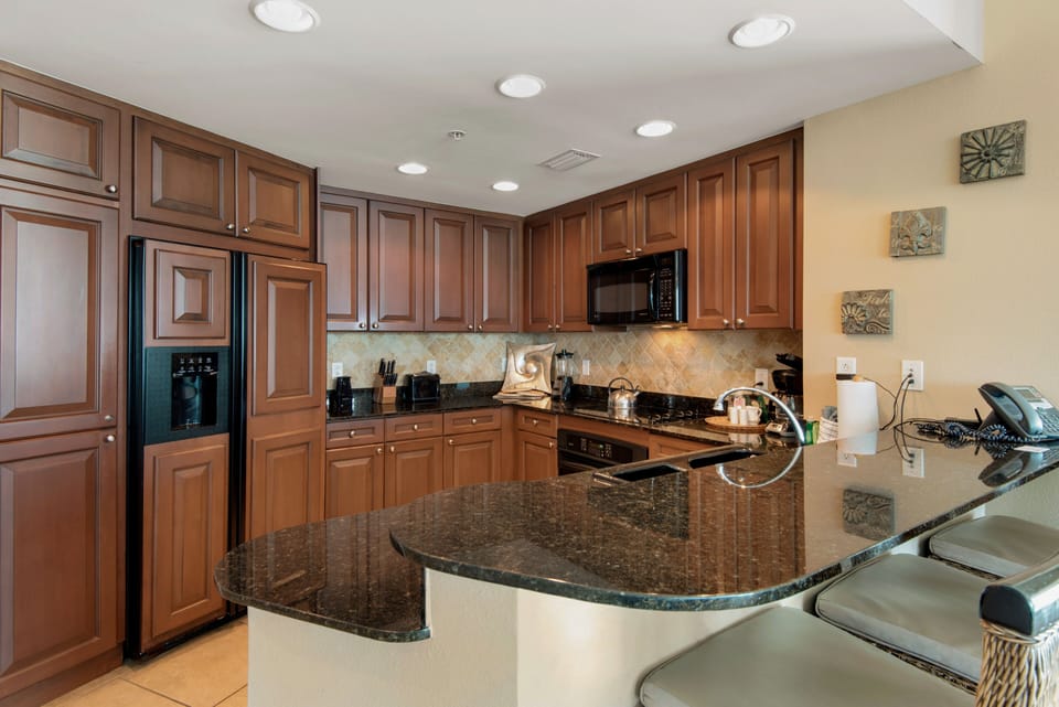 Grill outside or cook inside in our gourmet kitchen. 