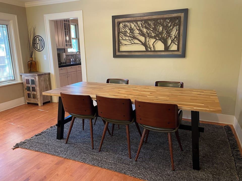 Dining table separate from the kitchen
