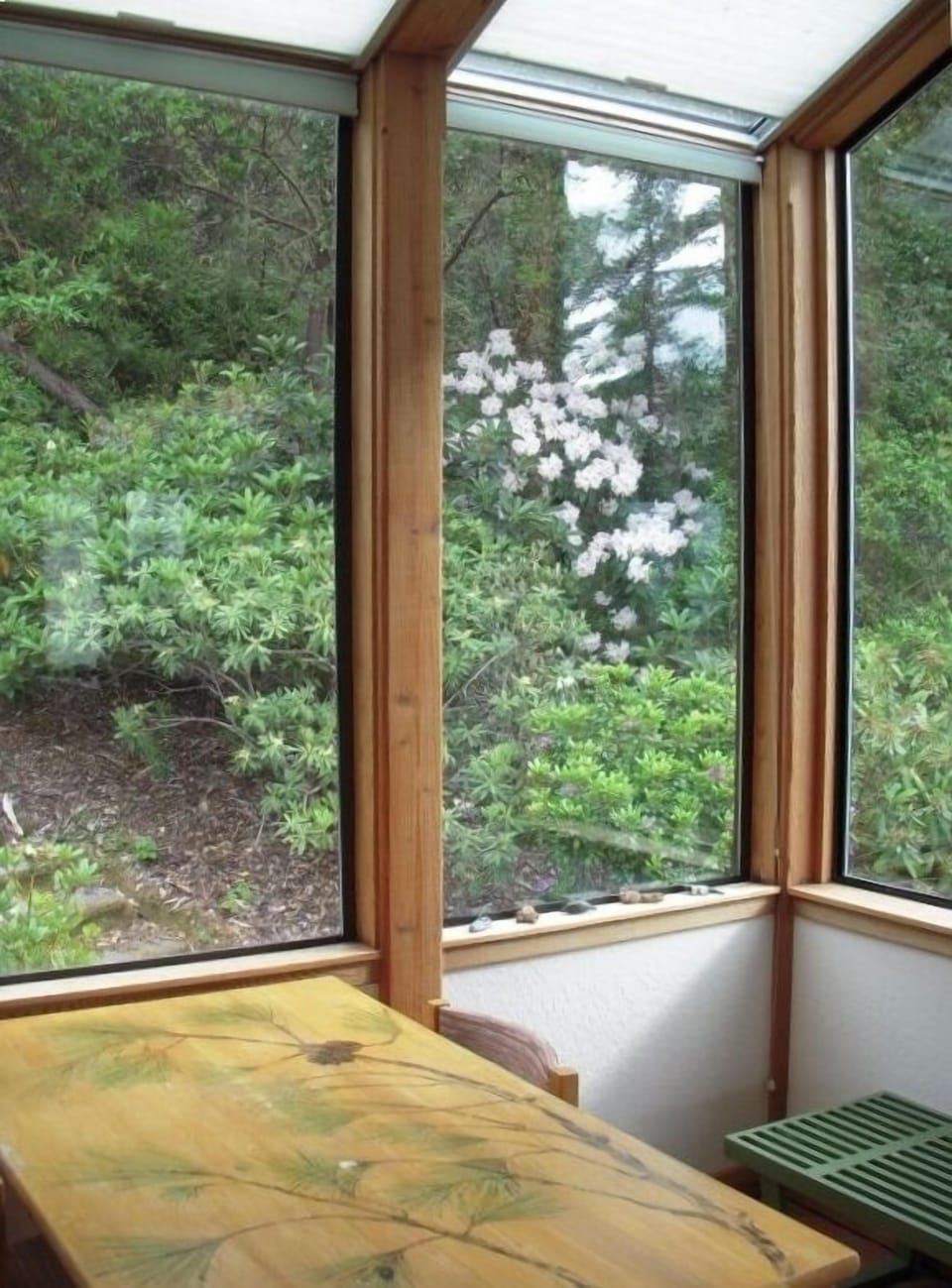 Breakfast table off kitchen with garden windows