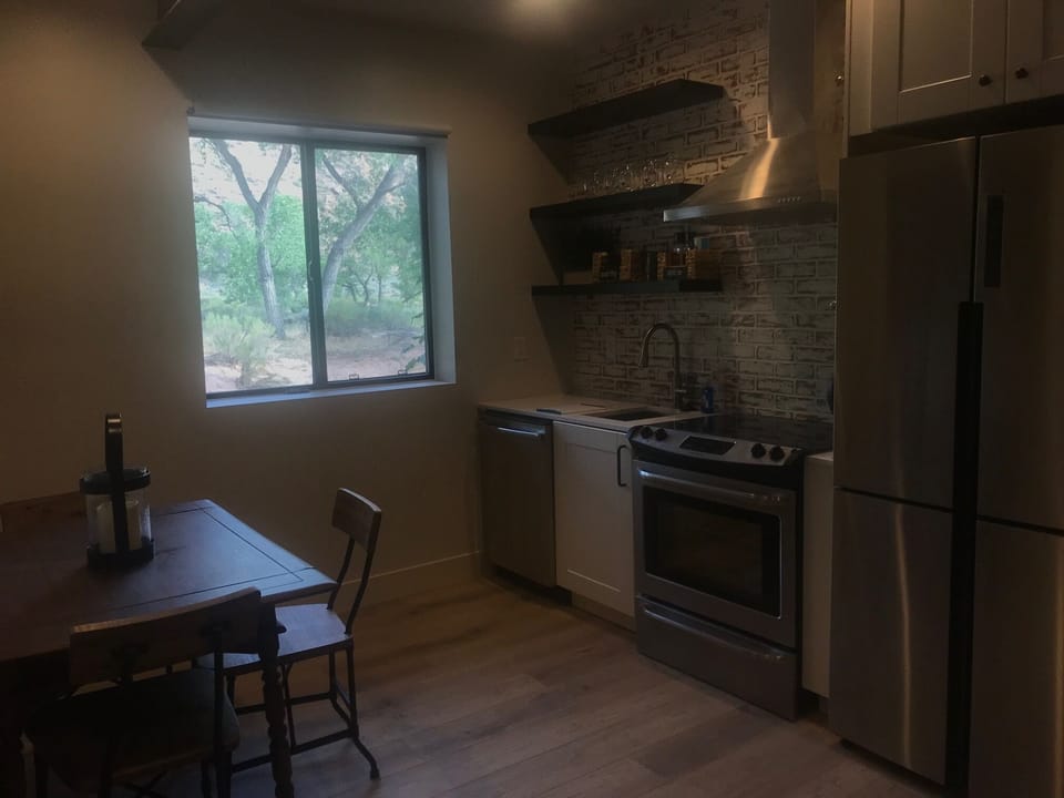 lower level kitchen area