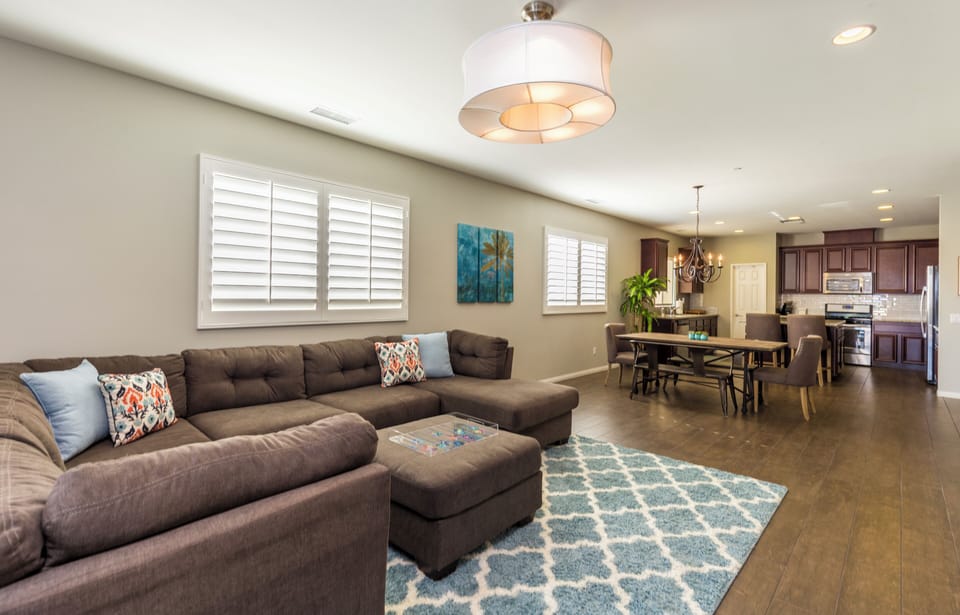 Living room sectional can sleep 2-3 people.