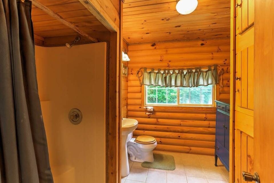 Upstairs bathroom with full shower