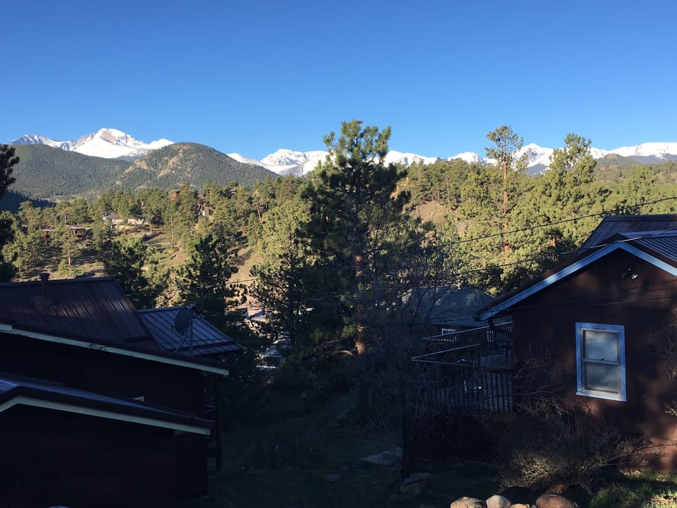 Our view of Longs Peak and the range