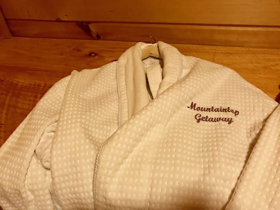 Monogramed robes provided.