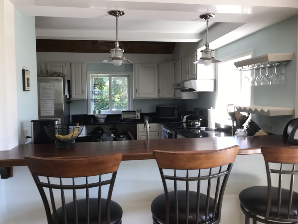 bar stools at kitchen counter