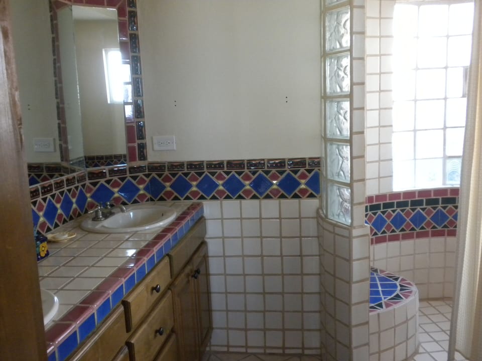 Bath #3 tile work on vanity and in shower