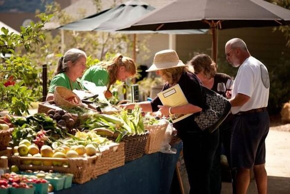 Weekly Farmers market at Long Meadow Ranch, 1 block from house.