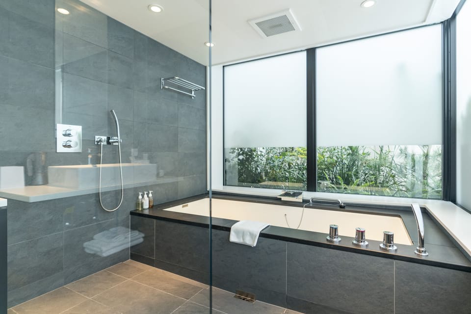 Terrace Room, Non Smoking | Bathroom | Eco-friendly toiletries, hair dryer, slippers, electronic bidet