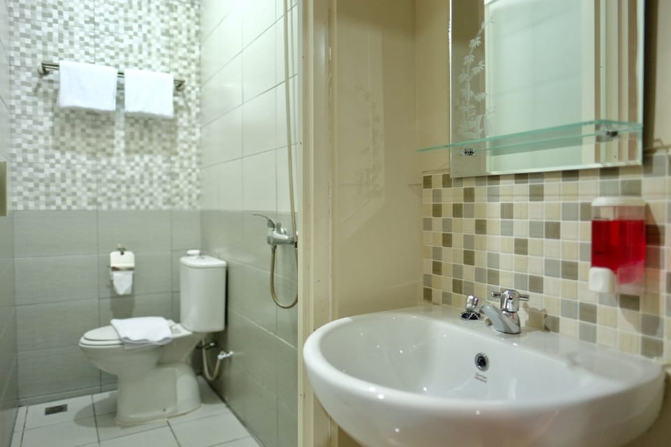 Shower, free toiletries, towels