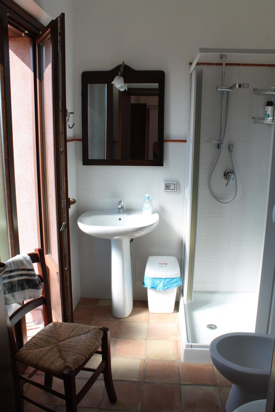 Shower, free toiletries, hair dryer, bidet