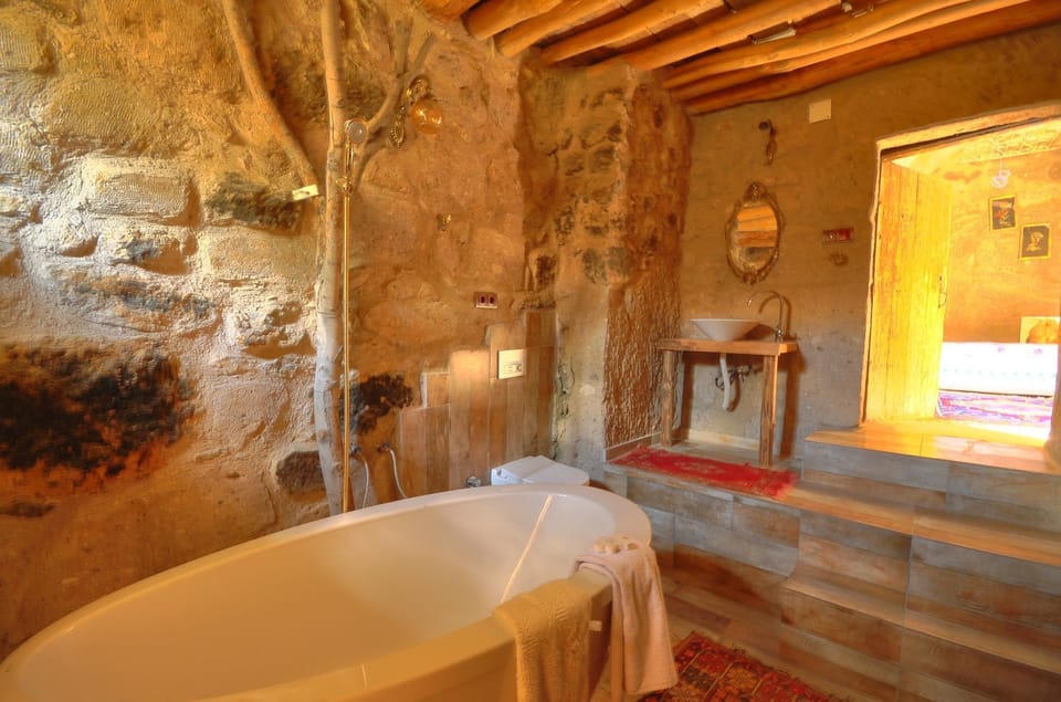 Bathtub, deep soaking tub, hair dryer, slippers