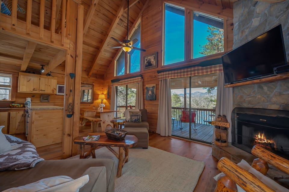 Wood burning fireplace