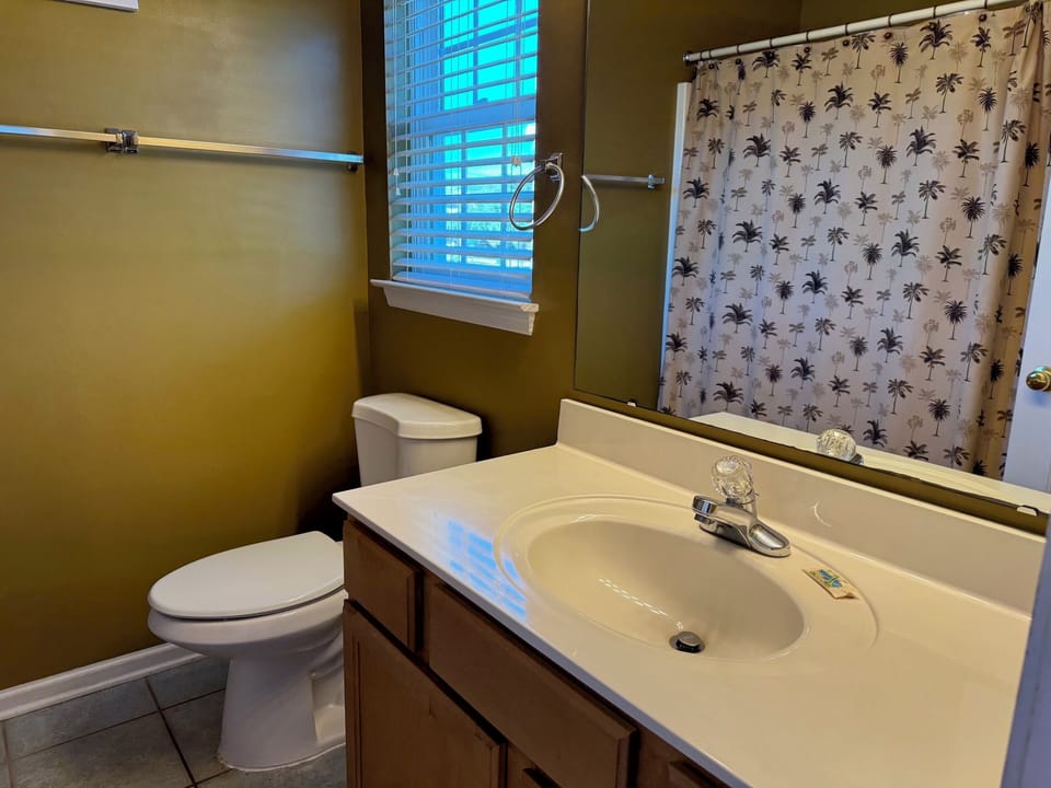 First floor bedroom attached bathroom.
