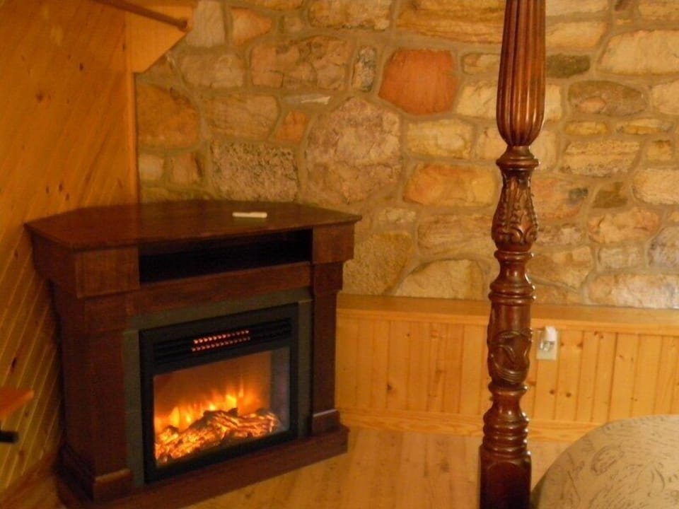 Electric fireplace in master bedroom