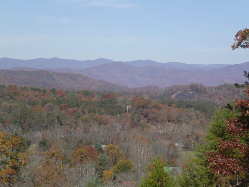 Mountain view off porch in fall
