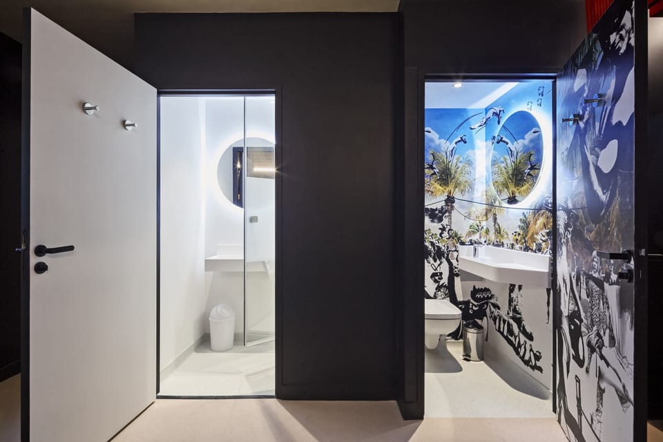 Separate tub and shower, eco-friendly toiletries, hair dryer