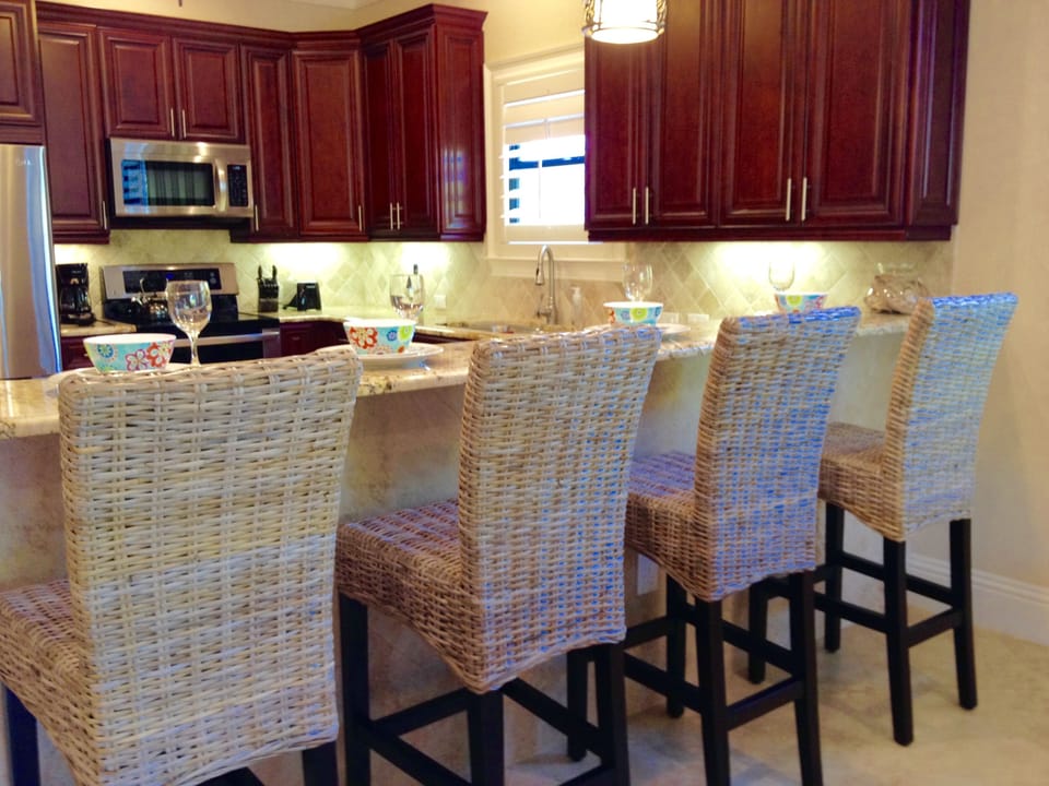 Bar seating.