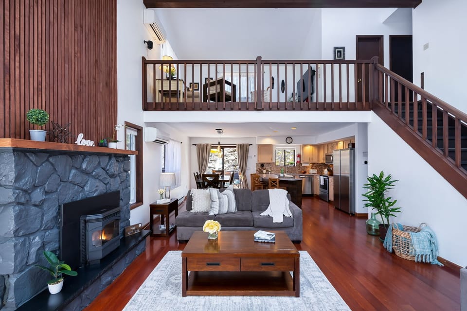 Living room - Dining and kitchen area. An all-in-one concept house. 
