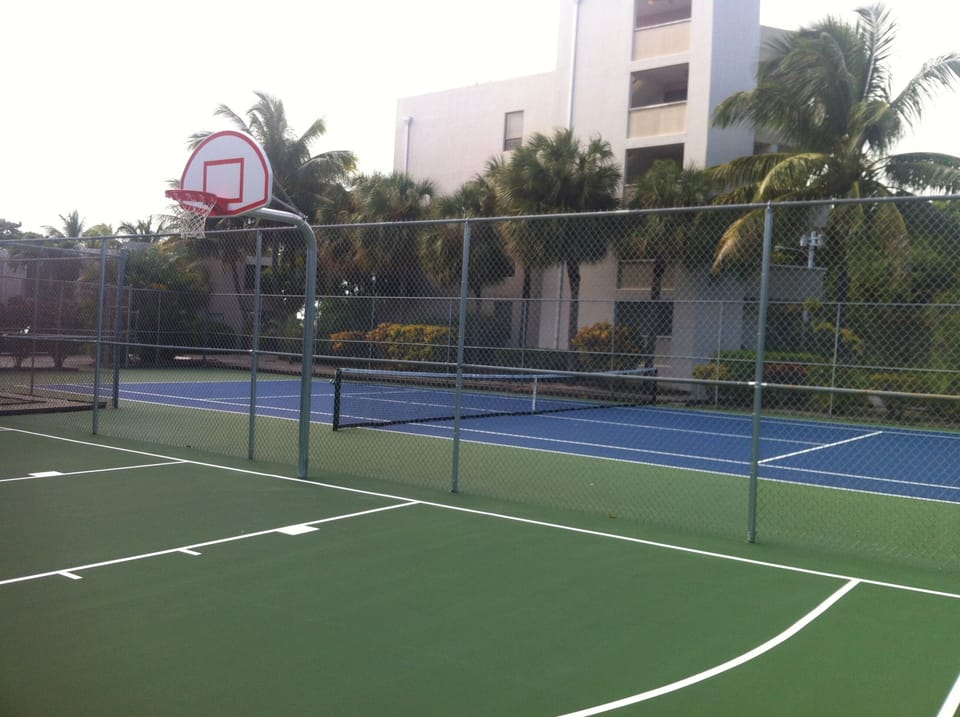 Brand new Basket Ball, Tennis and Shuffle Board Courts
