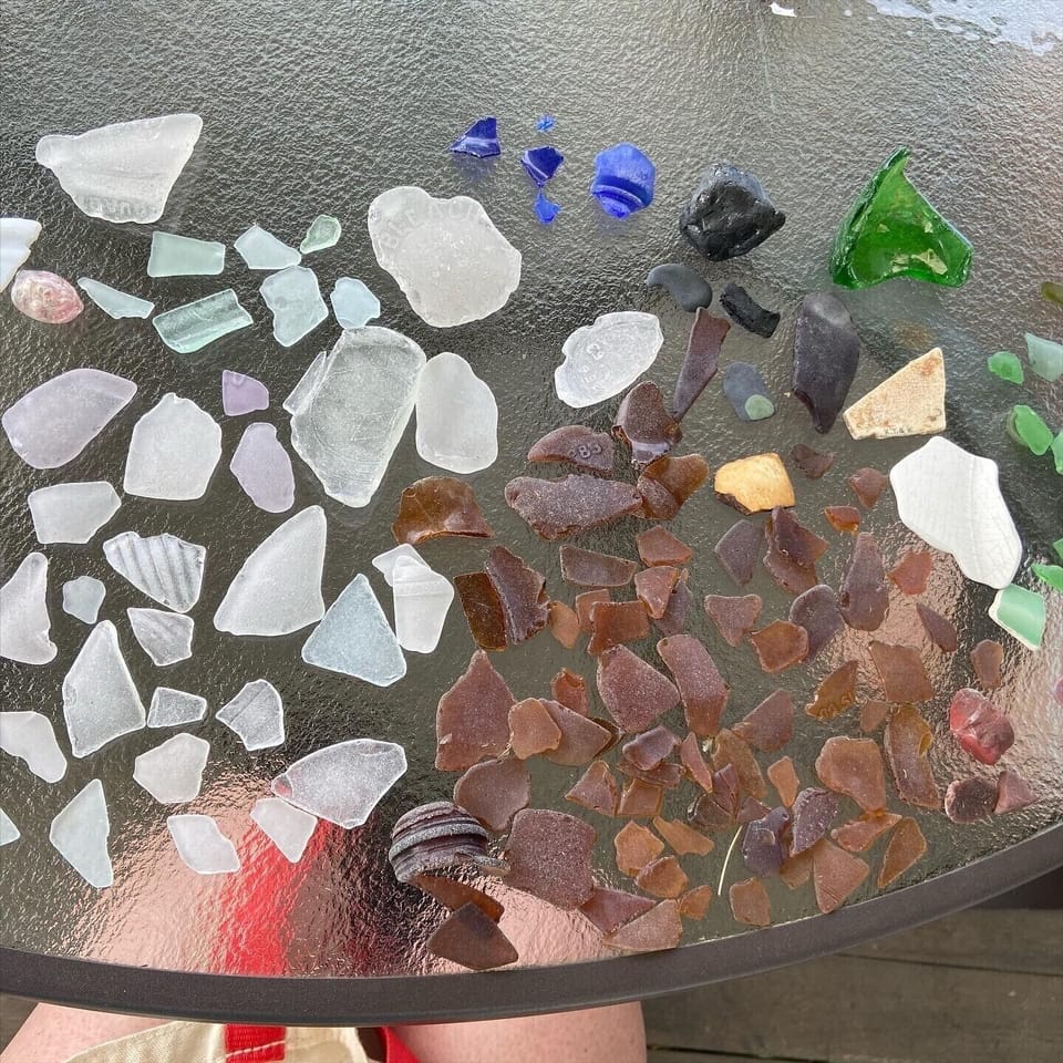 Prudence is a sea glass lovers paradise...this is from just one day’s haul!