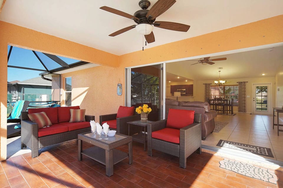 A shaded sitting area