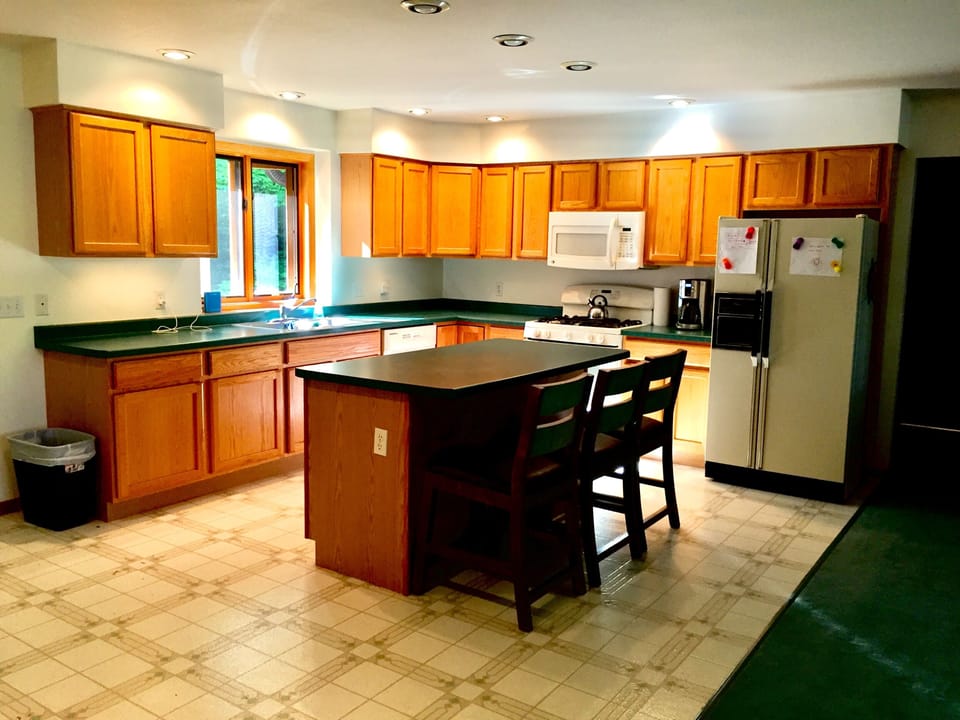 Fully stocked kitchen- (small appliances, dishes all hidden in cabinets).