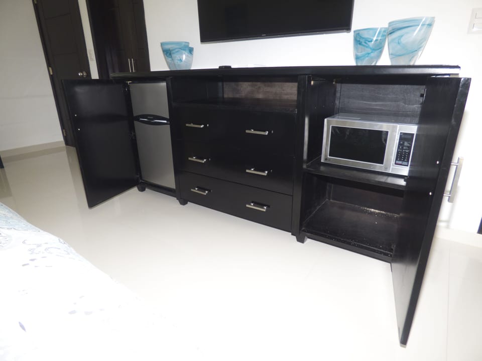 Mini-Fridge and Microwave for the Penthouse Master Bedroom! 