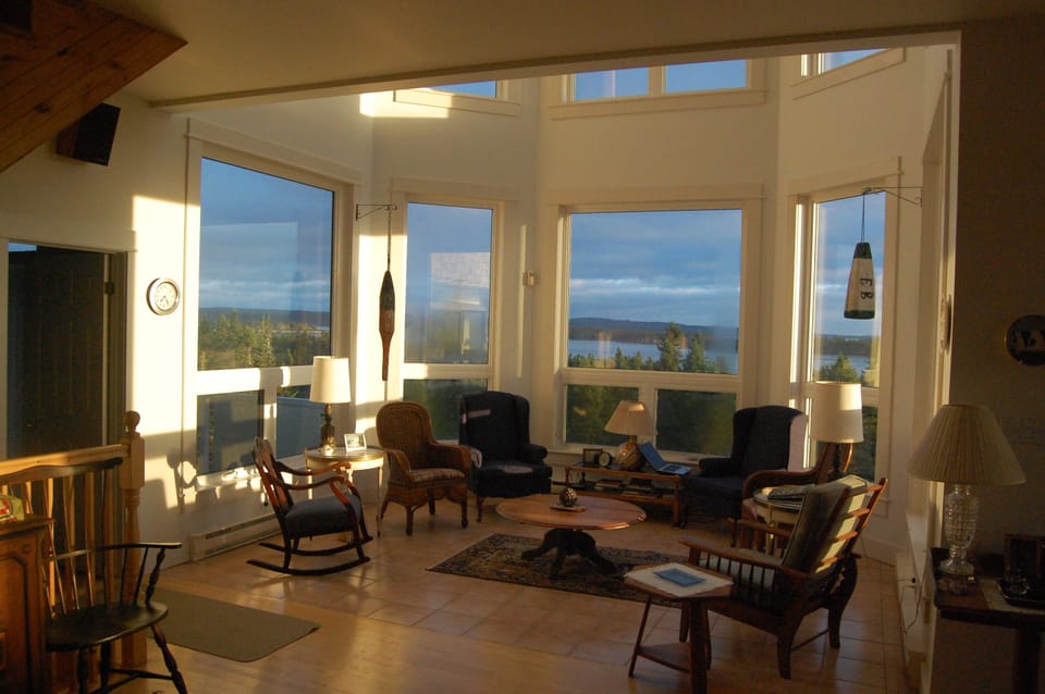 The 2-story atrium is the centerpiece of the house and lets in lots of light.