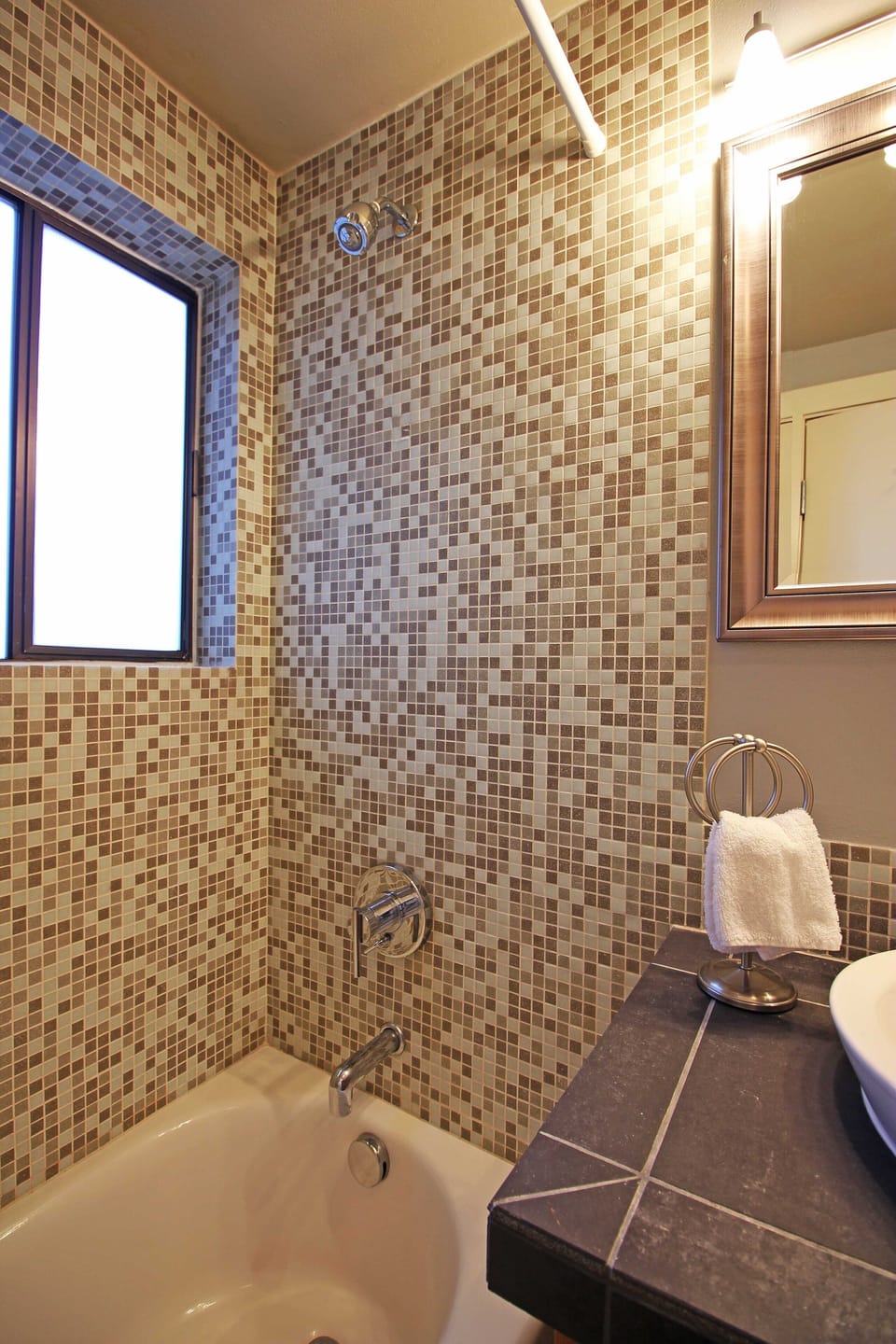 Tub/shower combo.
