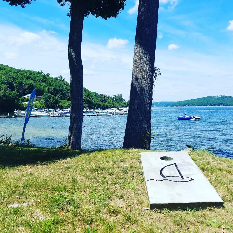 Cornhole at the marina!