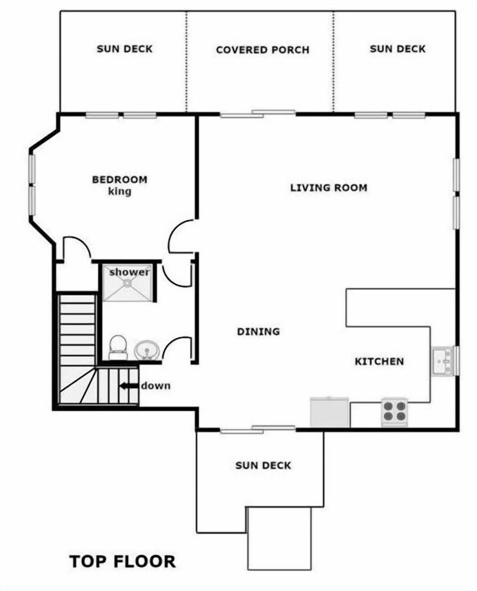 A Coastal Retreat Top Floor Plan