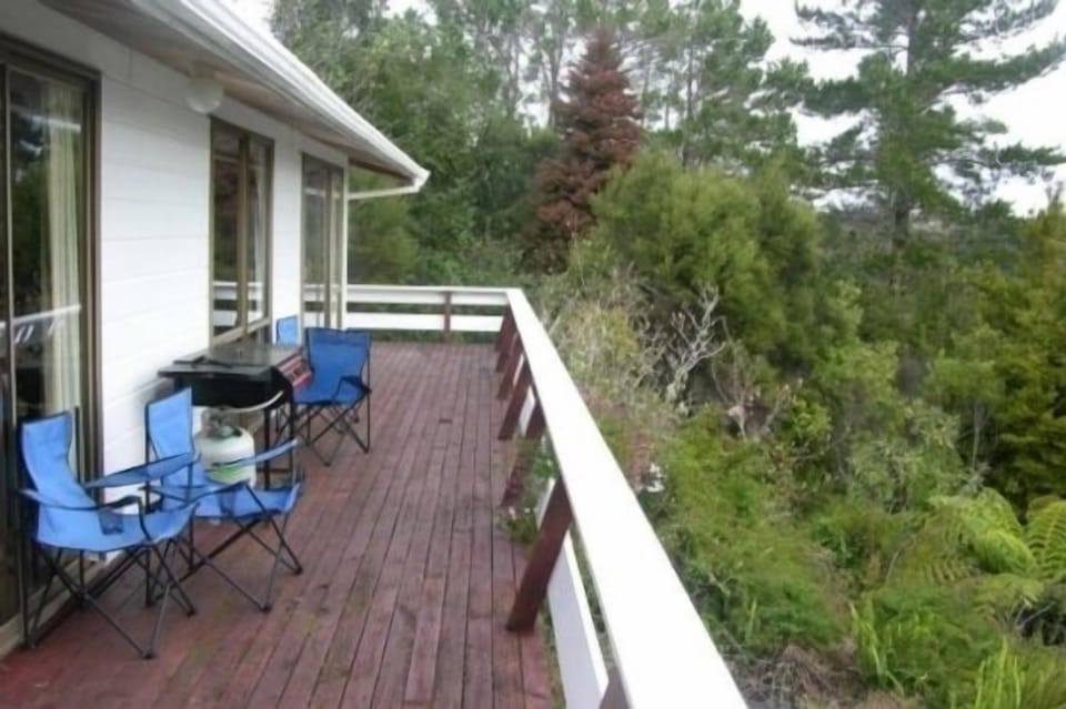 The deck faces west