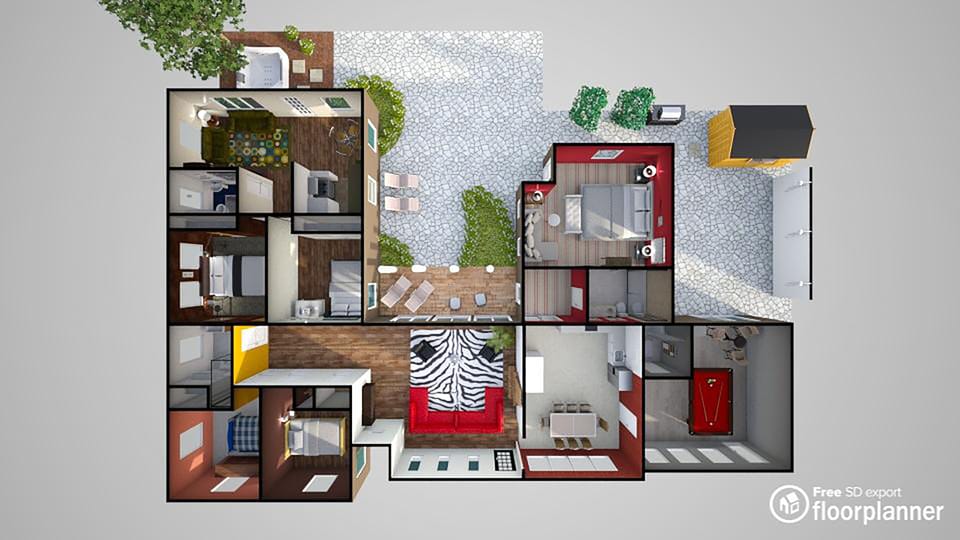 3D Floor Plan of House
NOTE: Measurements are not exact  