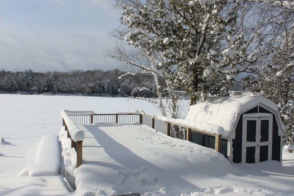 Winter is beautiful at Clam Lake, too! Shanty Creek Ski Resort is 15 min. away.