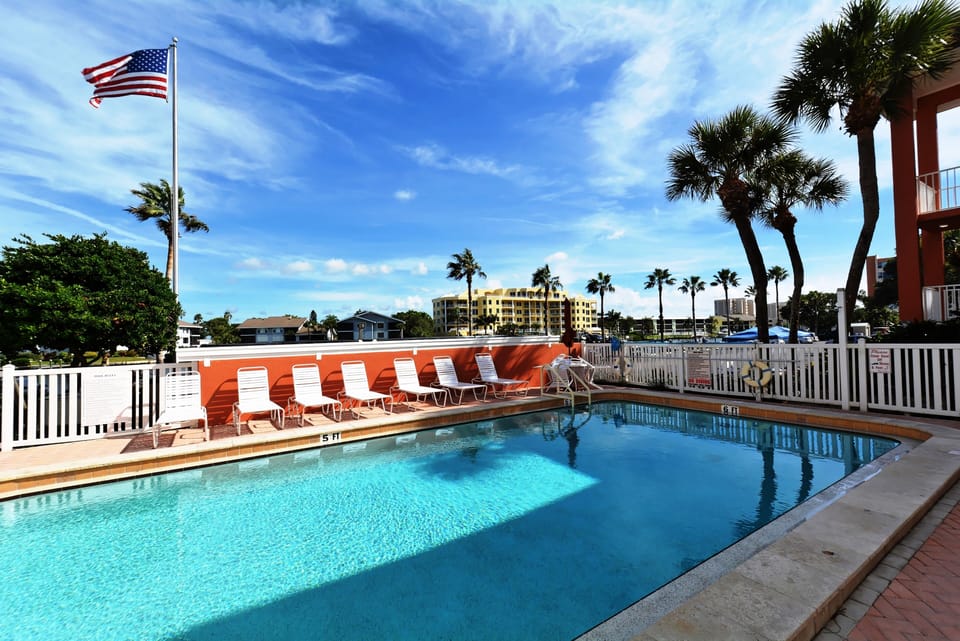 Large solar-heated pool