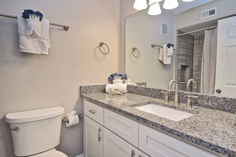 Upgraded ensuite primary bath with large shower