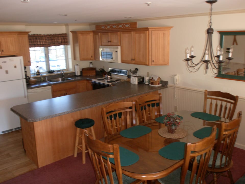 kitchen and dining area