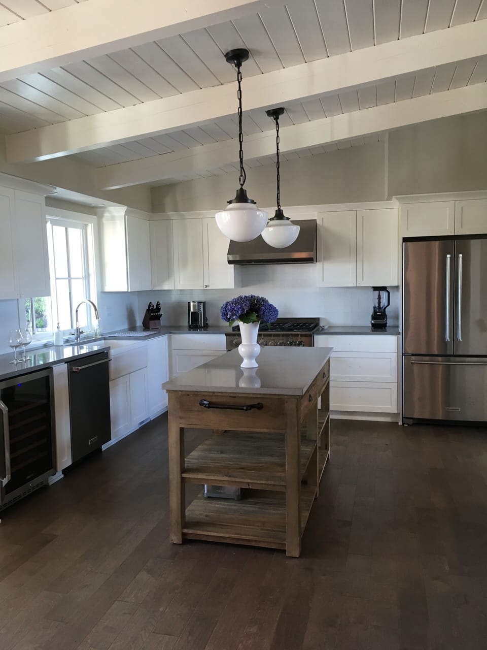 Fireplace view in kitchen