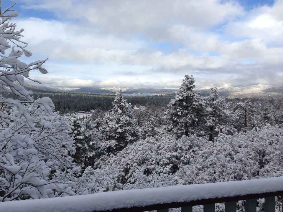 Breathtaking view from the deck after a freshly fallen snow.  