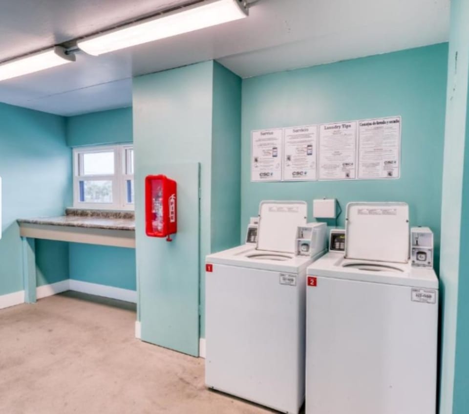 2 WASHERS AND 2 DRYERS LOCATED ON EVERY FLOOR