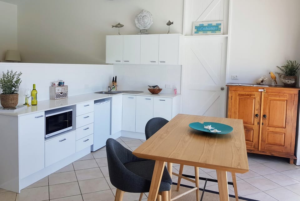 Coffee/tea maker, fridge, microwave, electric kettle