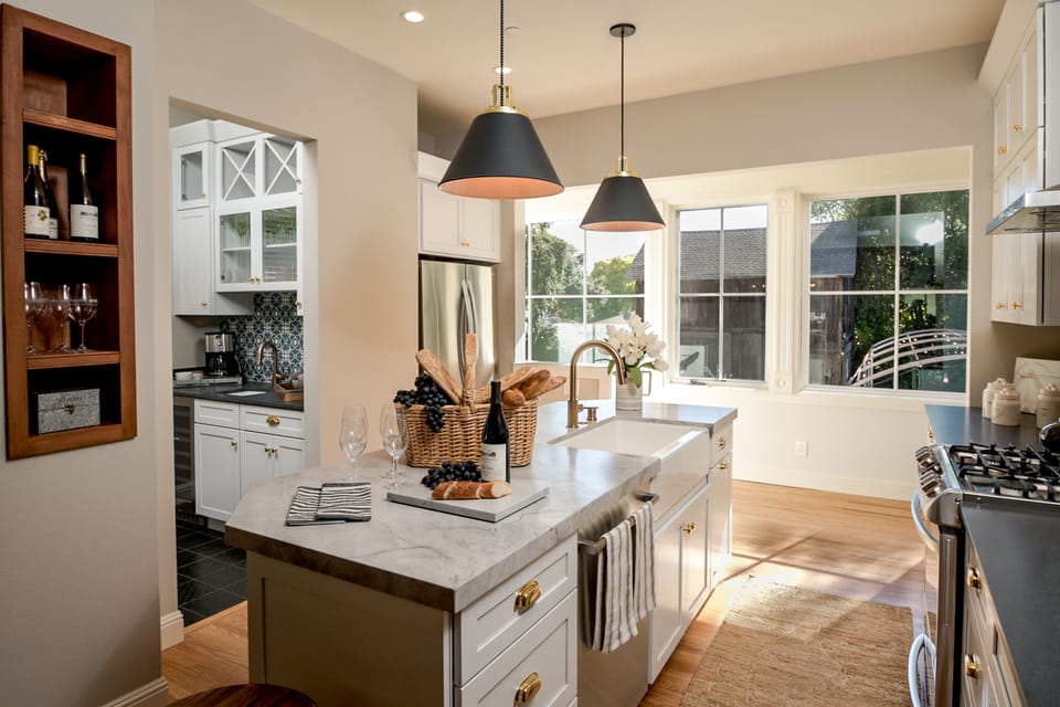 Beautiful views of barn and garden from the kitchen