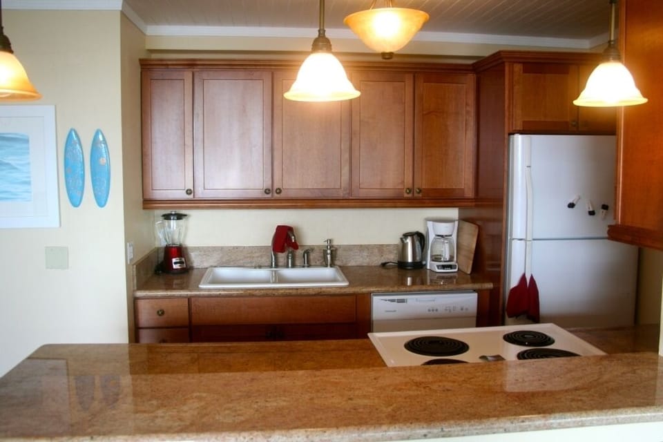 See the stunning ocean view even from the remodeled kitchen