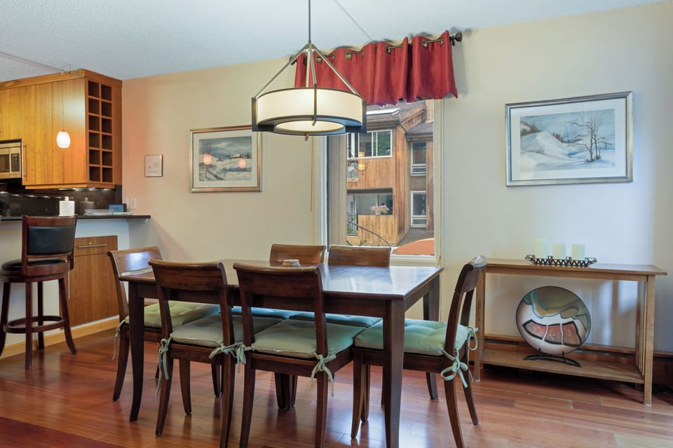 Dining room table with seating for 6 and views of the mountain!