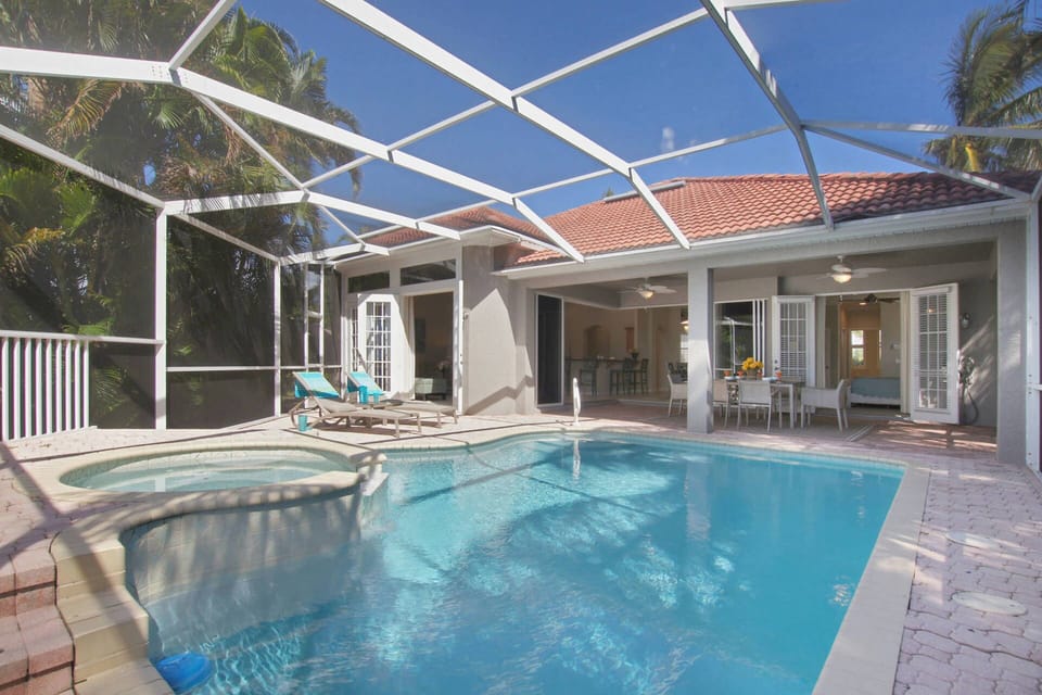 The electric-heated pool & spa are calling your name