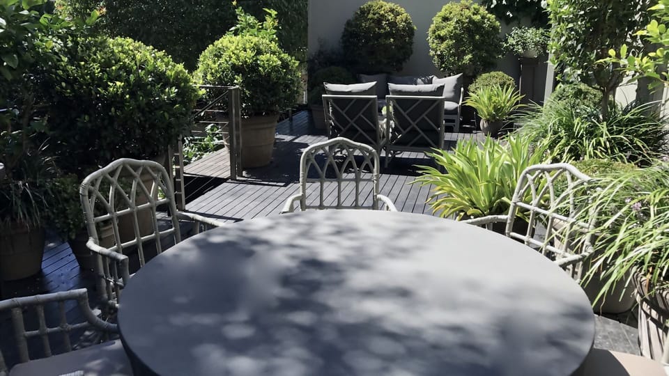 North facing outdoor entertainment terrace.
