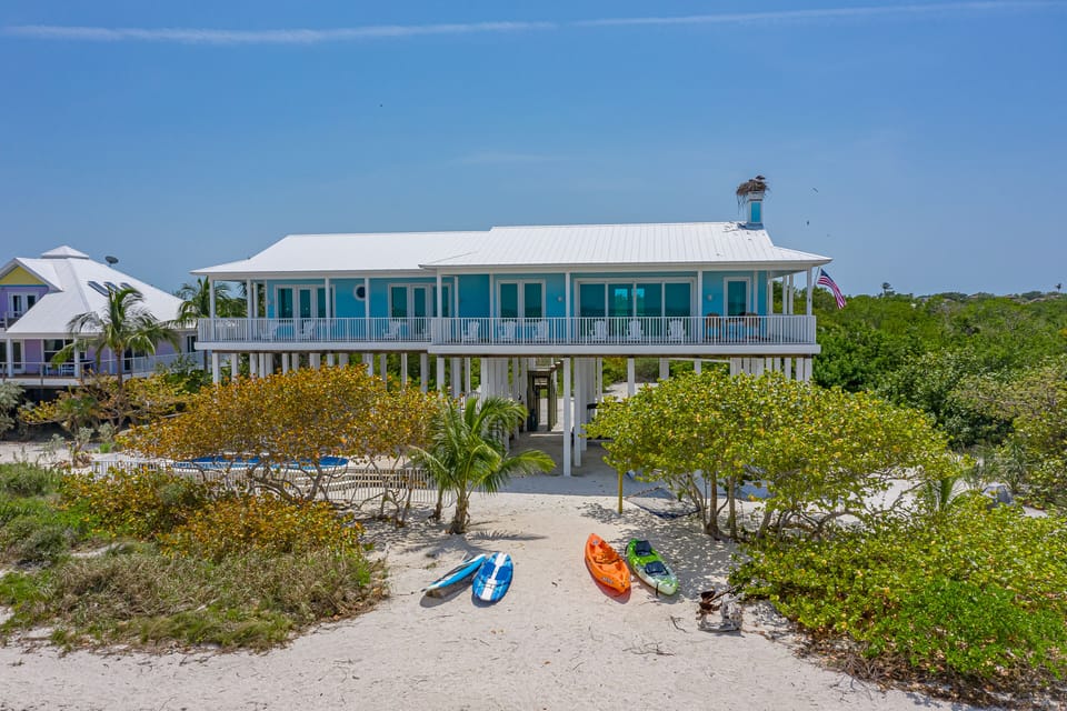 The Blue Marlin is located on a sugar sand beach with gently sloping shoreline.