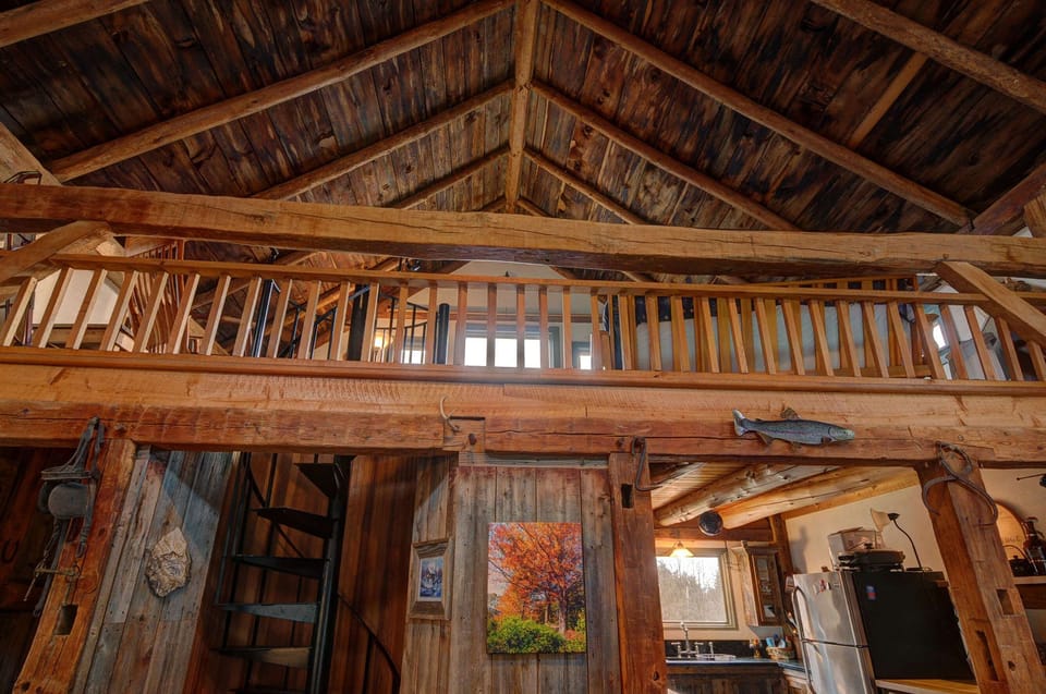Looking up into loft area